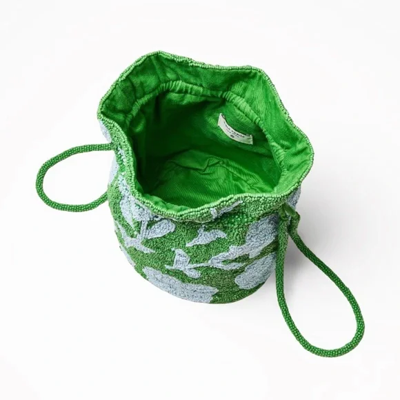 NWT Kate Spade Beaded Classic Rose Drawstring Bucket Bag - Picture 2 of 8